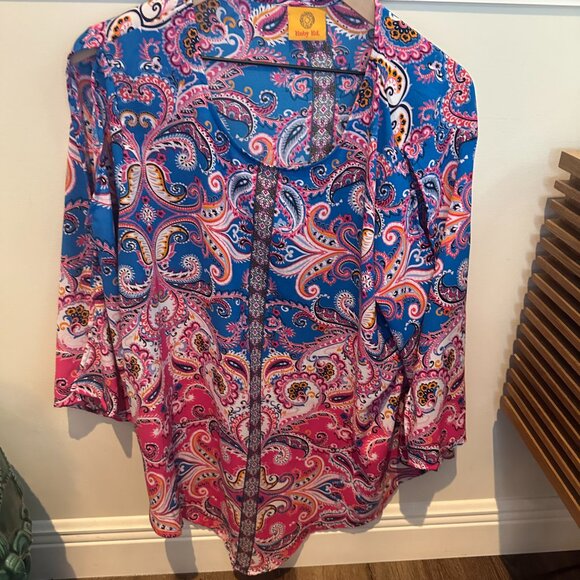 RUBY RD FLOWY PAISLEY PRINT TOP XL - Picture 3 of 4
